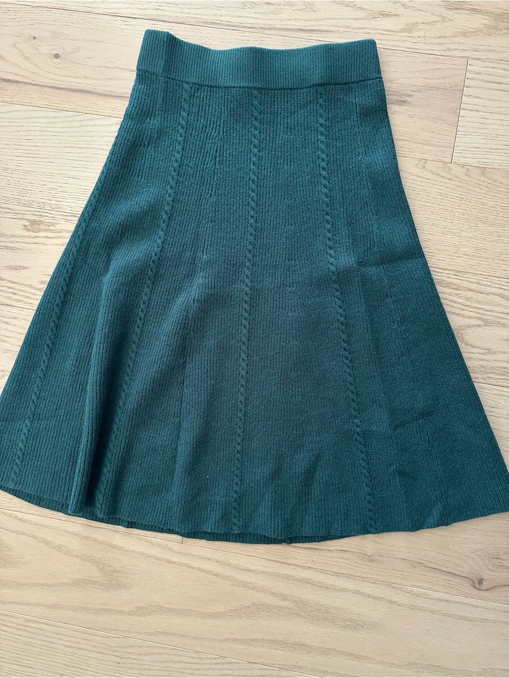 Ann Taylor Knit A-Line Skirt in Teal Green